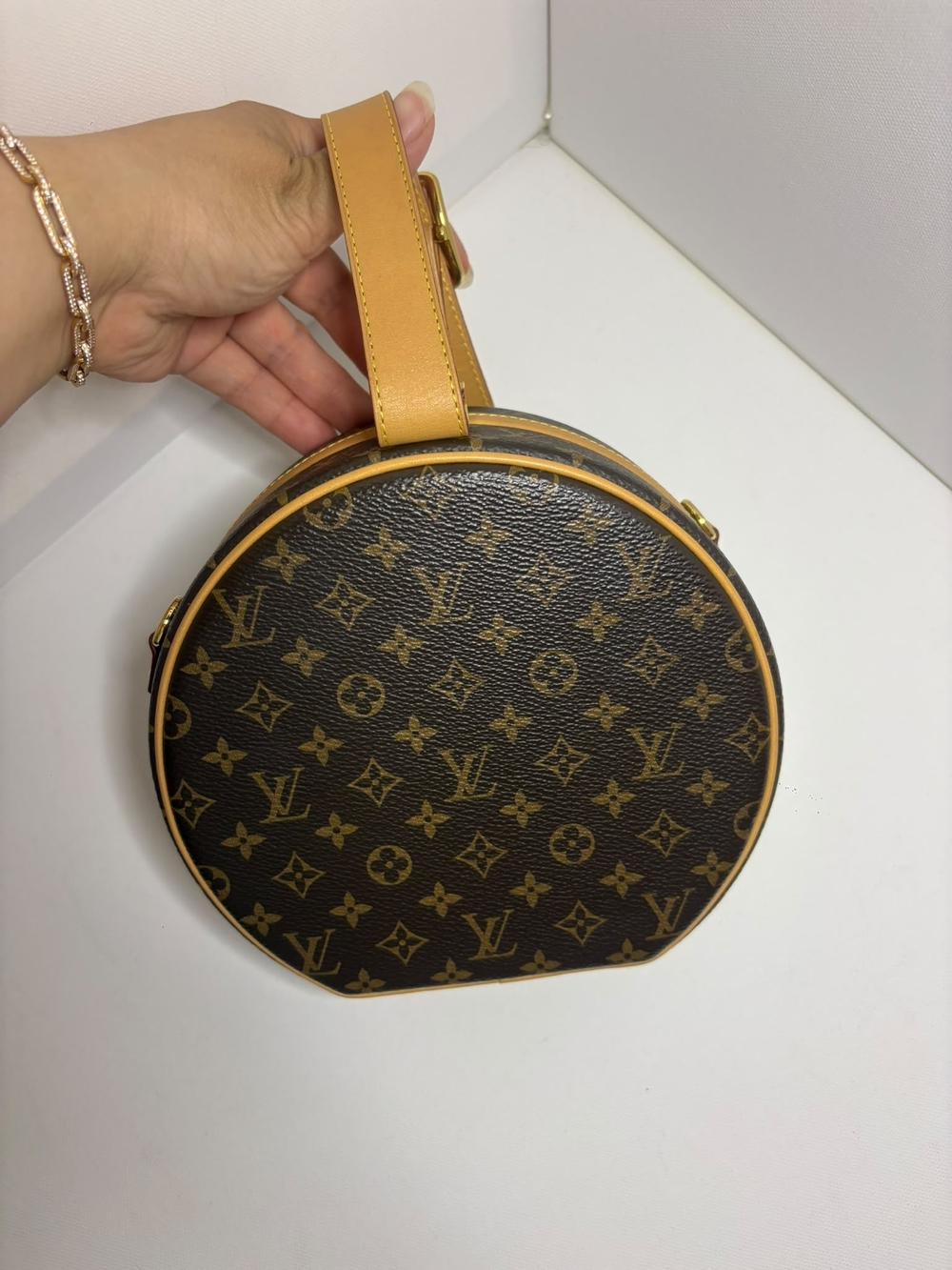 Louis Vuitton Brown Monogram Round Luggage Tag Bag - Picture 3 of 8